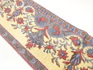 ふくれ織花唐草模様全通洒落袋帯